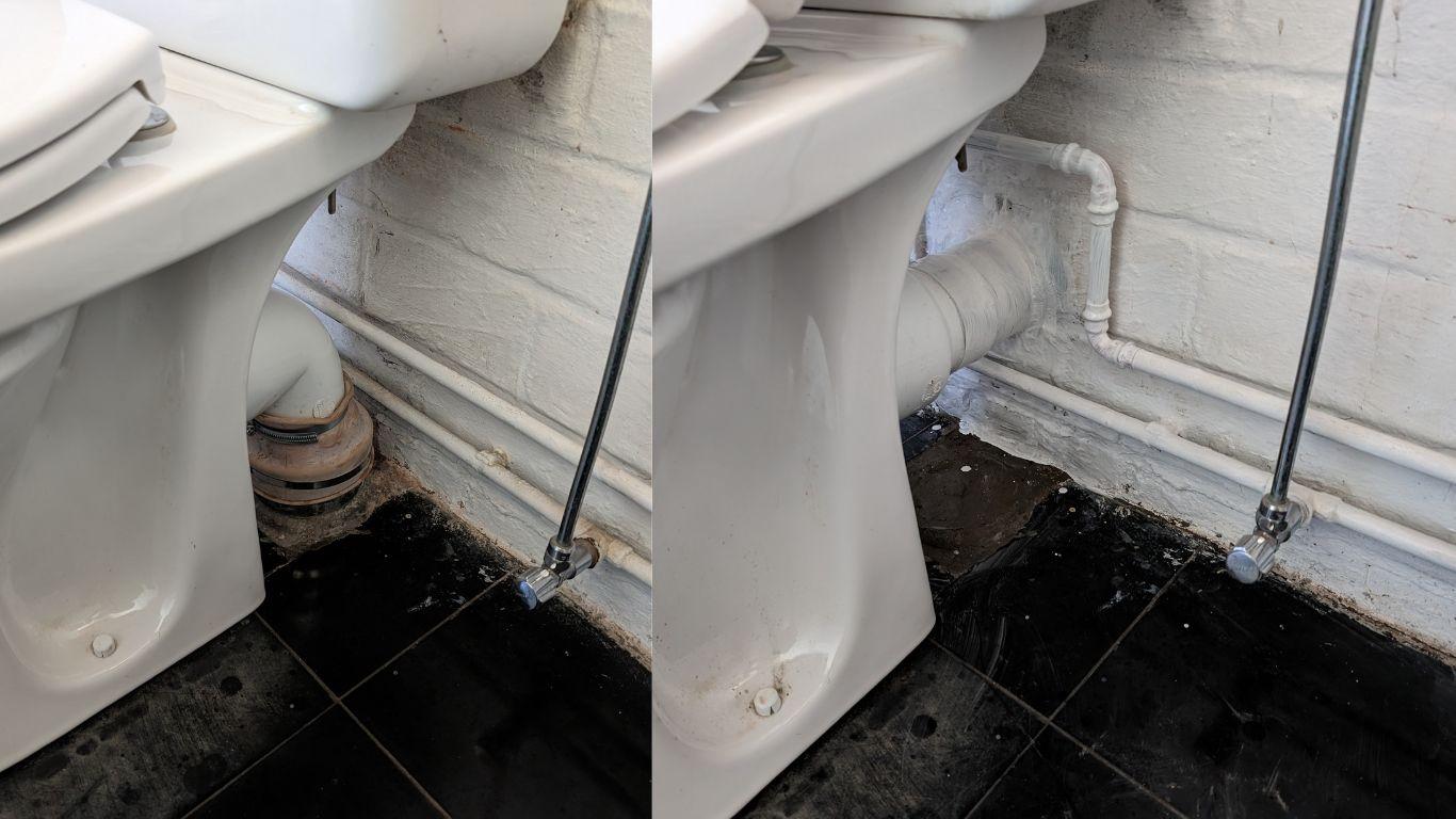 Changer le tuyau d egout du wc vers fosse septique 1